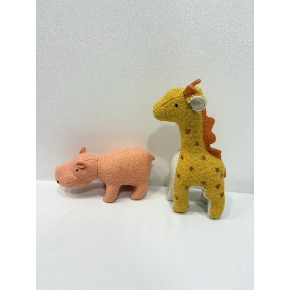 Olli Ella Felt Wool Giraffe Animal Toy Figurine Mustard Orange Nursery Decor